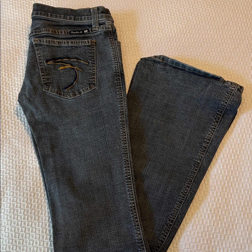 Frankie B. Y2K Gray wash Embroidered Jeans